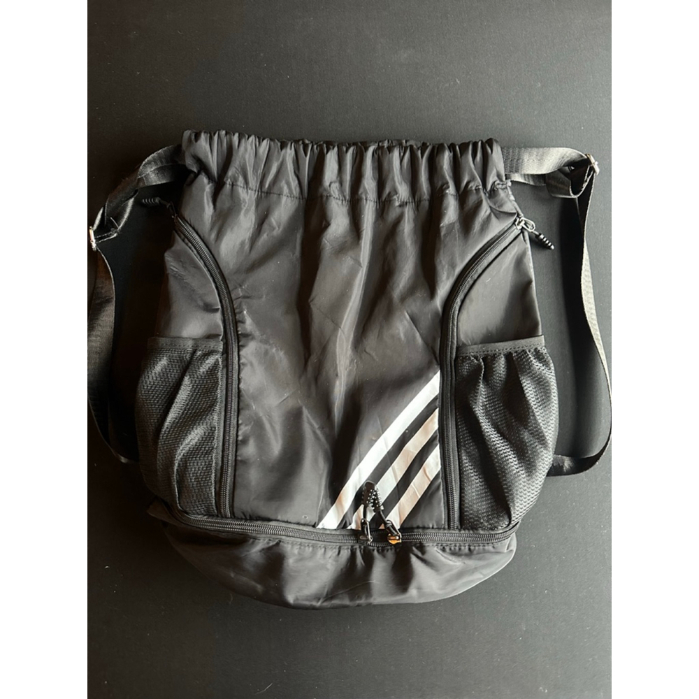 Basketball Black & White Drawstring Backpack - Picture 2 of 8